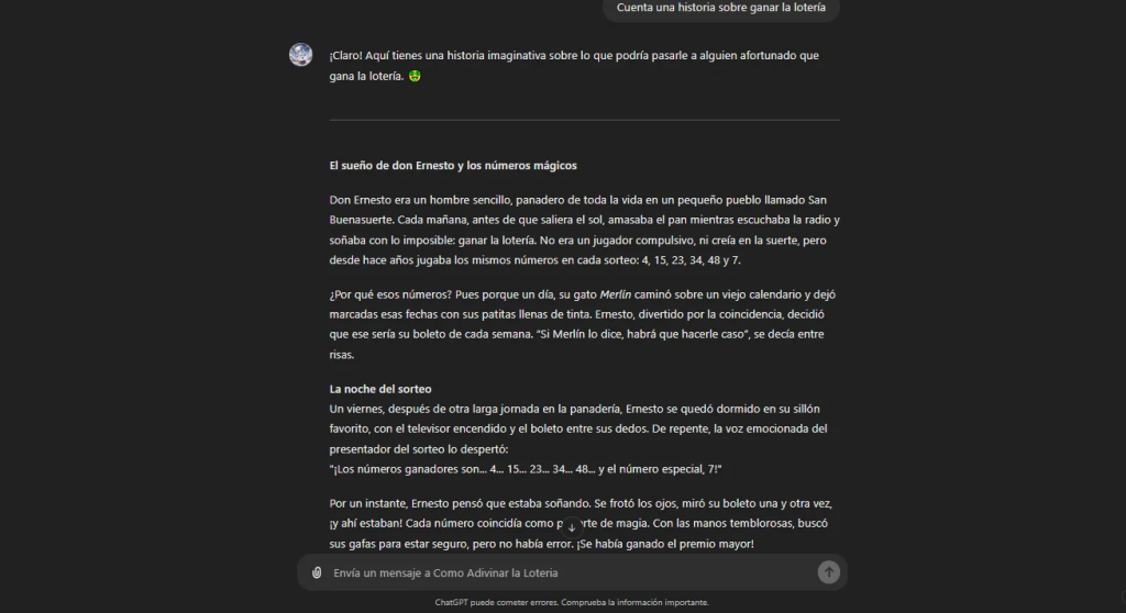historia sobre ganar la lotería